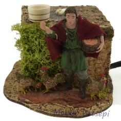 Farmer spreading birdseed 8 cm Oliver in motion