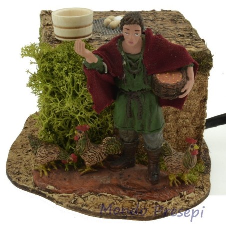 Farmer spreading birdseed 8 cm Oliver in motion