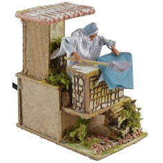 Donna sbatte panni 10 cm in movimento Mondo Presepi 2