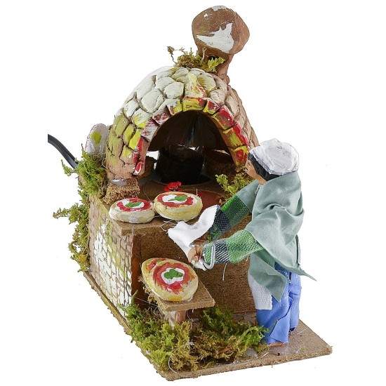 Pizzero en movimiento con efecto fuego Mundo