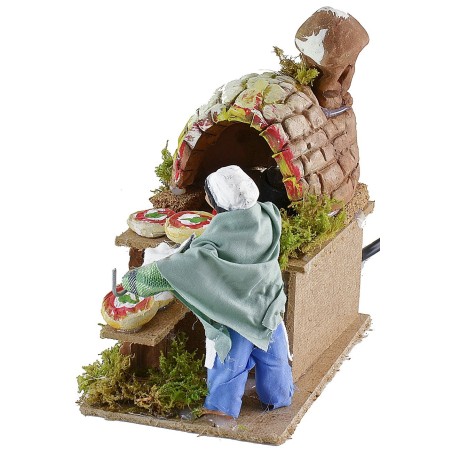 Pizza chef in motion with fire effect