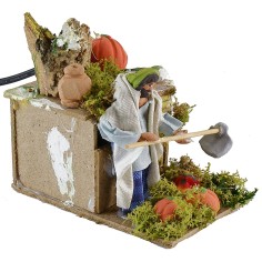 Contadino che zappa in movimento 10 cm Mondo Presepi 2