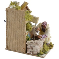 Mujer en el pozo en movimiento 10 cm Mundo Pesebre 2