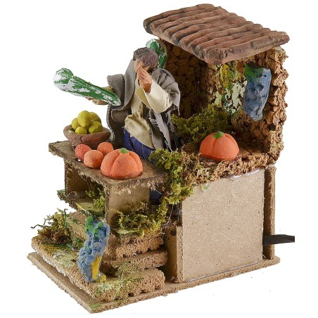 Fruttivendolo in movimento cm 10 Mondo Presepi