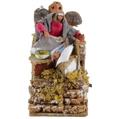 Madre que alimenta al niño en movimiento 10 cm Mundo Belenes