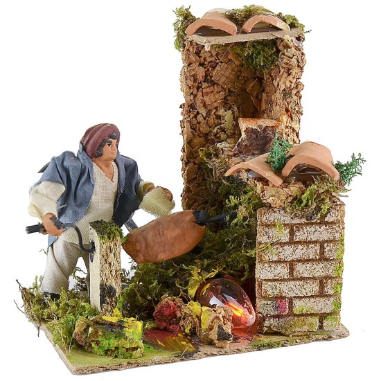 Porchettaio in movimento con fuoco funzionante cm 10