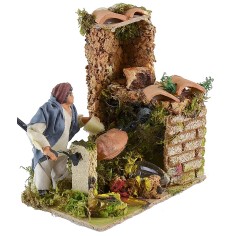 Porchettaio in movimento con fuoco funzionante cm 10 2