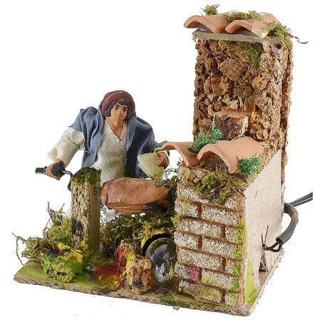 Porchetta en movimiento con fuego funcionando cm 10 Mundo