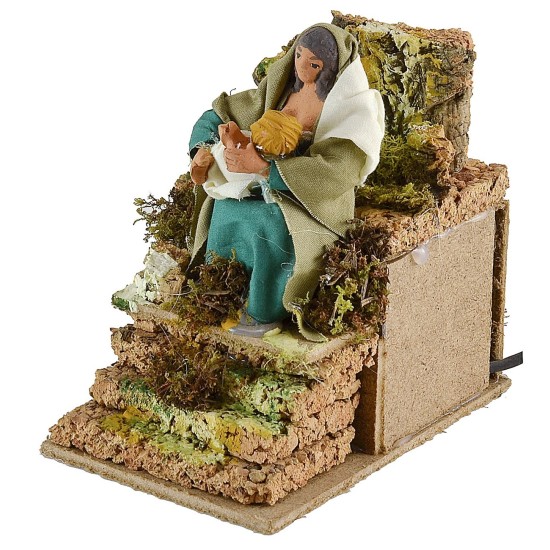 Mamma con bimbo in movimento cm 10 Mondo Presepi