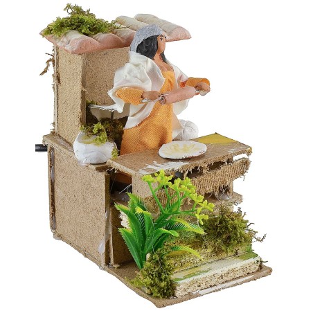 Woman rolling out the dough on the go