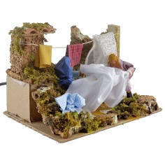 Mujeres que tienden la ropa en movimiento cm 12 Mundo Pesebres