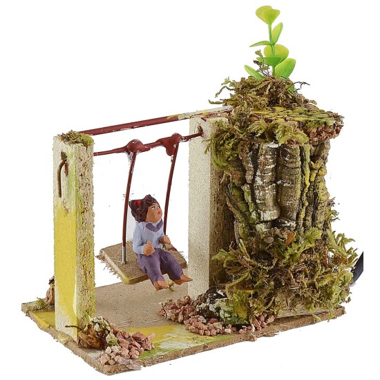 Niño en el columpio serie 10 cm en movimiento Mundo Pesebres