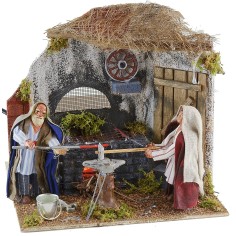 Fabbri 10 cm in movimento con fuoco cm 20x18x19 h. Mondo Presepi 2