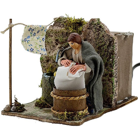 Lavandaia 8 cm in movimento cm 15x10x10 h.