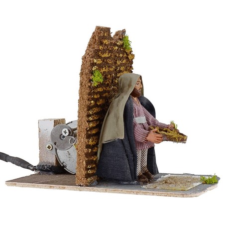 Figura de belén con movimiento de un campesino árabe
