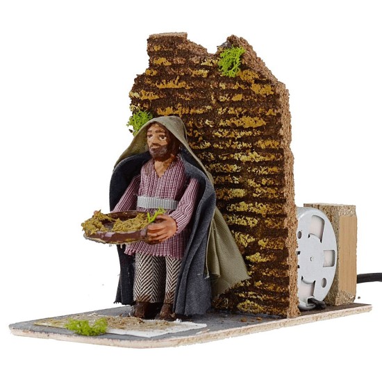 Figura de belén con movimiento de un campesino árabe