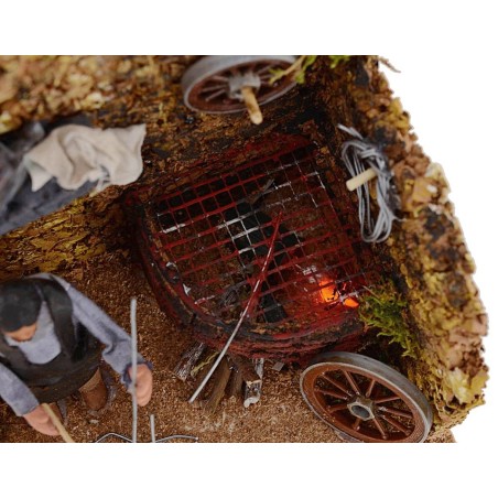 Herrero en movimiento con fuego funcionando serie 10 cm Mundo