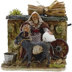 Man 8 cm grooming the moving donkey cm 15x10x9 h. 2