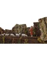 Large ribbon with shepherd and sheep moving nativity scene
