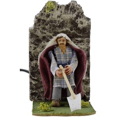 Contadino 8 cm che zappa in movimento presepe Mondo Presepi