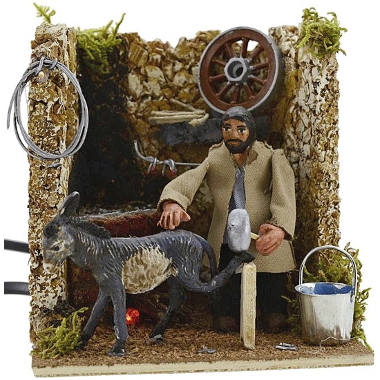 8 cm farrier in motion with working fire