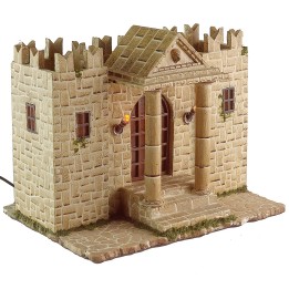 Castello in resina con torri illuminato cm 31x25x24,5 h