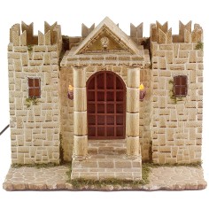 Castello in resina con torri illuminato cm 31x25x23 h 2