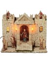 Castello in resina con torri illuminato cm 31x25x23 h