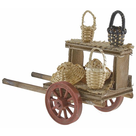 Carretto con cestini cm 11x7,5x6 h