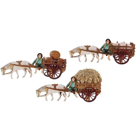 Set of 3 assorted carts series 10 cm Landi Moranduzzo