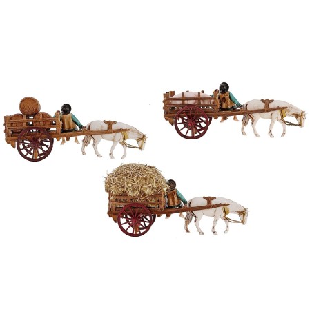 Set of 3 assorted carts series 10 cm Landi Moranduzzo