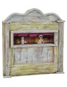 Green puppet theater with puppets cm 13.5x7x18 h for statues