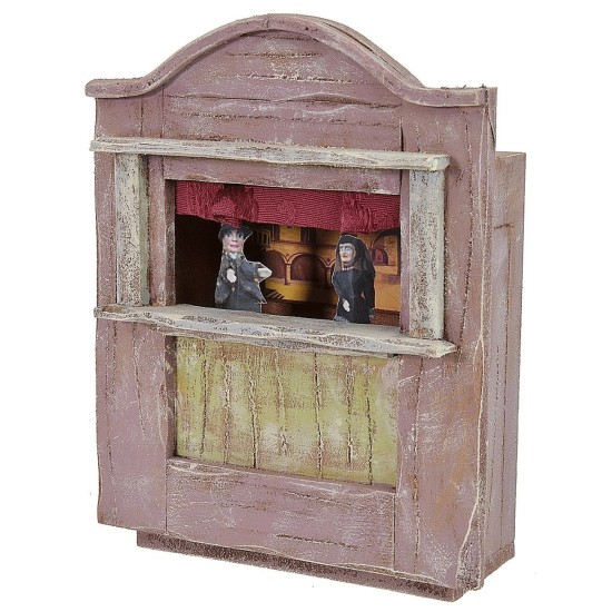 Puppet theater measuring 16.5x7x18.5 cm for statues 10-12 cm high.