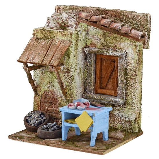 Bottega del pescivendolo cm 17,5x15x21 h. 