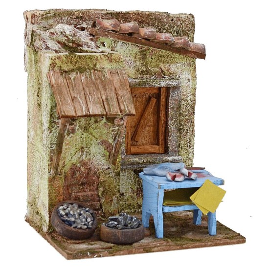 Bottega del pescivendolo cm 17,5x15x21 h. 