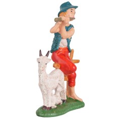 Flautista con cabras 15 cm Euromarchi base, altura, real 2