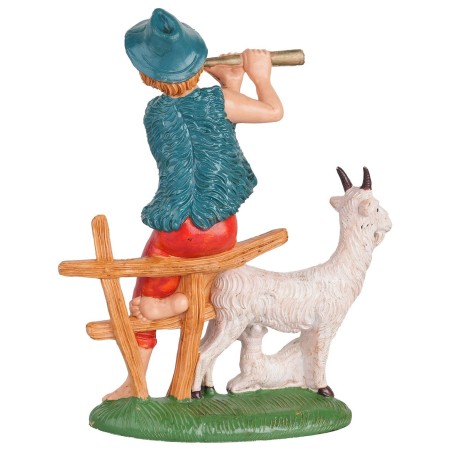 Pifferaio con capre 15 cm Euromarchi base, altezza, reale