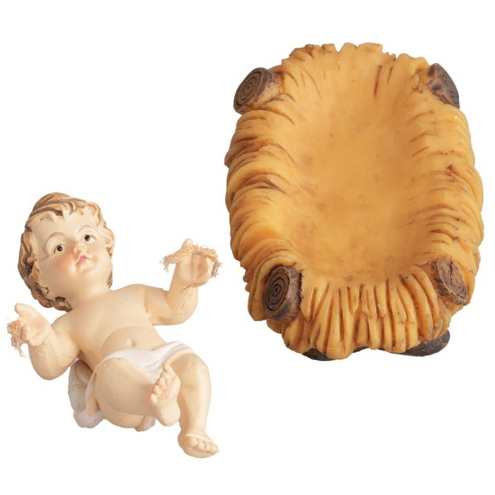 Gesù bambino con culla 5x3,5 cm consigliato per statue 15 cm