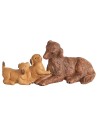 Famiglia di cani per statue 12 cm Fontanini