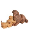 Famiglia di cani per statue 12 cm Fontanini
