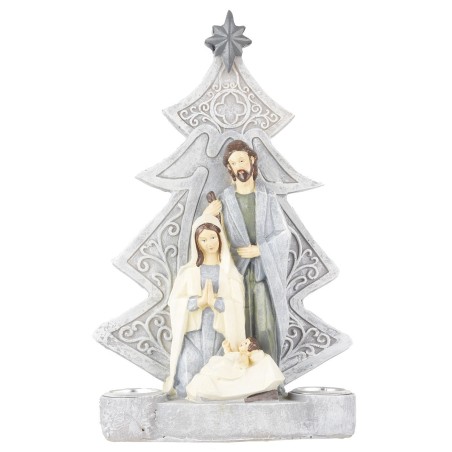 Natività con albero portacandele cm 12x5x20,5 h.
