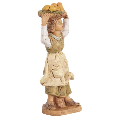 Donna con cesta di frutta 10 cm Euromarchi lux base