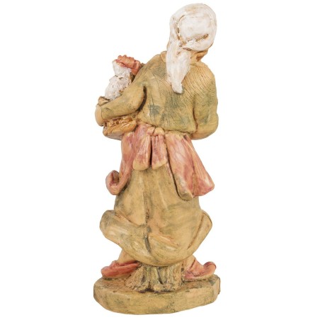 Donna con cesta di galline 10 cm Euromarchi lux