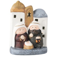 Natividad Naïf iluminada cm 9x6,5x13 h altura, María, niño