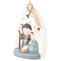 Natività in blocco illuminata 16 cm 2