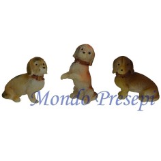 Set of 3 dogs resin cm 2 h.