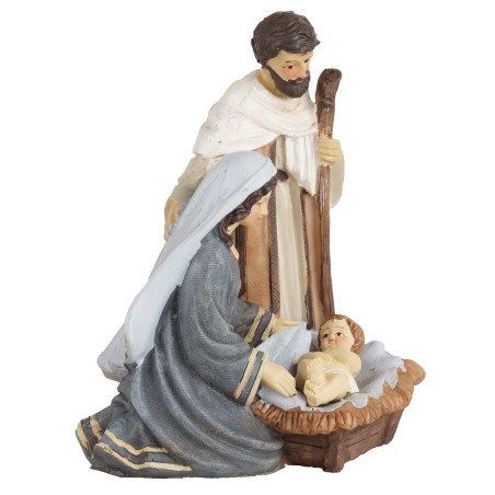 Natividad en bloque de 11x8x15,5 cm altura, niño, cuna, maría