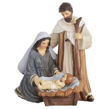Natividad en bloque de 11x8x15,5 cm altura, niño, cuna, maría
