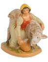 Joven con ternero serie 12 cm Fontanini base, serie, ternero.