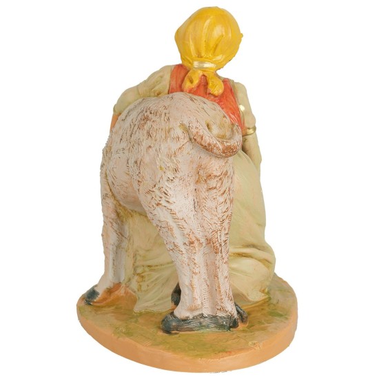 Giovane con vitello serie 12 cm Fontanini base, serie, vitello